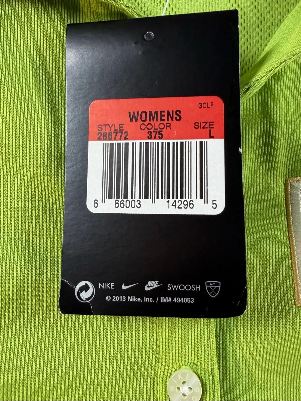 Nike Golf Womens Dri Fit Polo Shirt L Lime Green Americas Farmers Patch